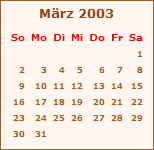 Mrz 2003 Ereignisse