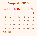 Kalender August 2015